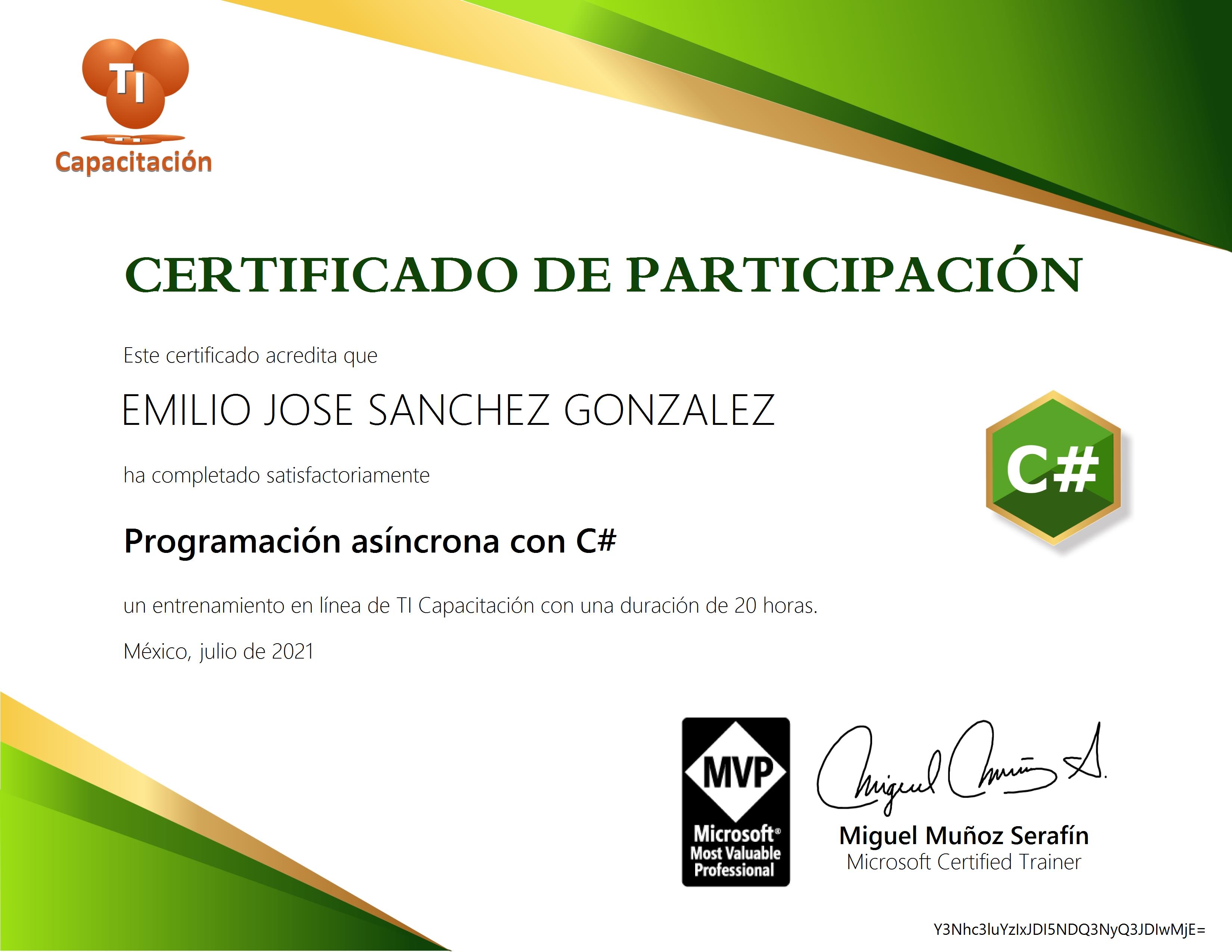 Certificado C# Asíncrono